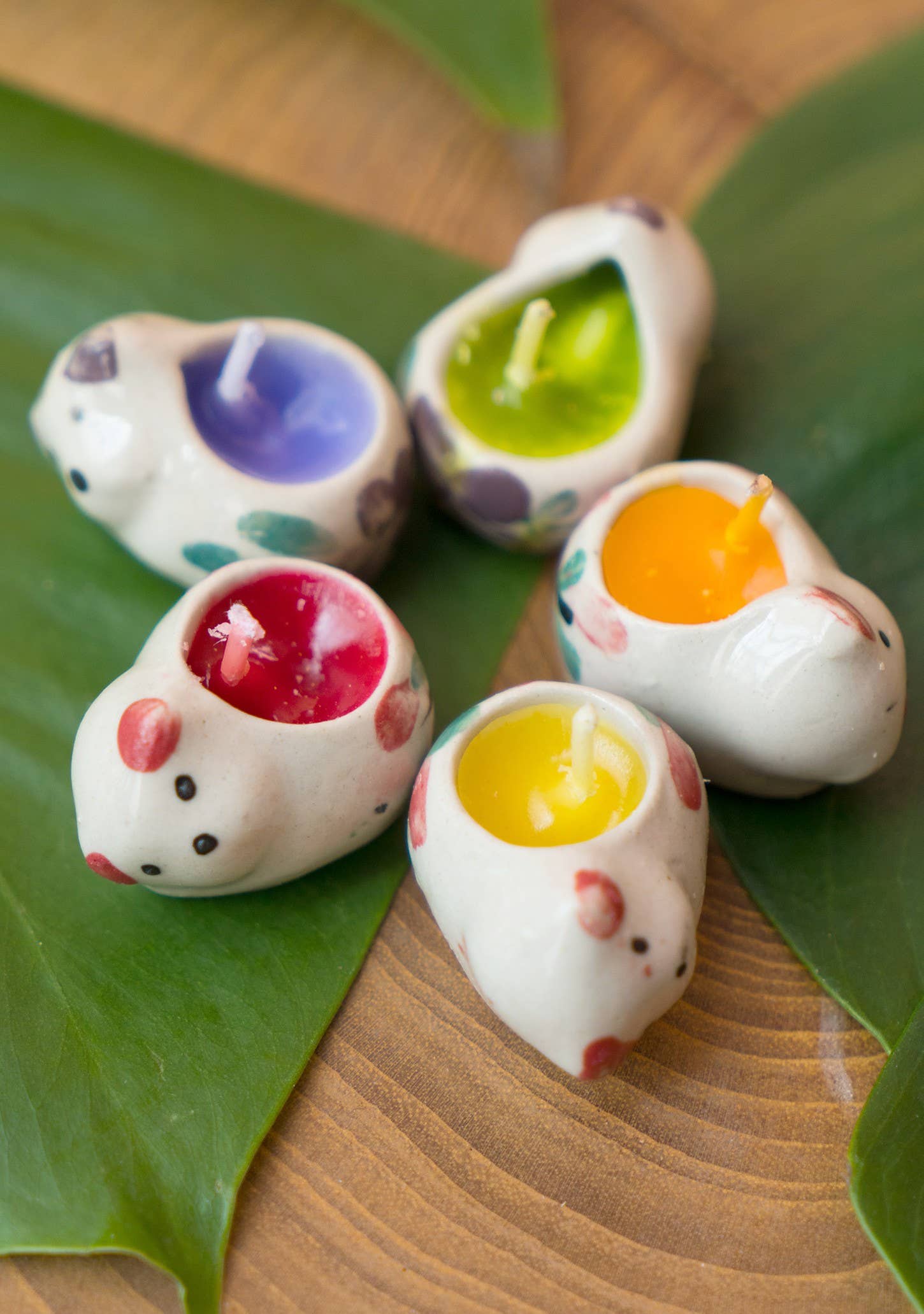 Tray of 5 Ceramic Cat/Dog Candles