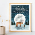 Fox under the moon A4 Art Prints