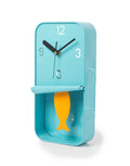 Blue Metal Sardine Tin Pendulum Wall Clock