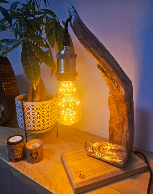 Driftwood & Oak Kintsugi Lamp