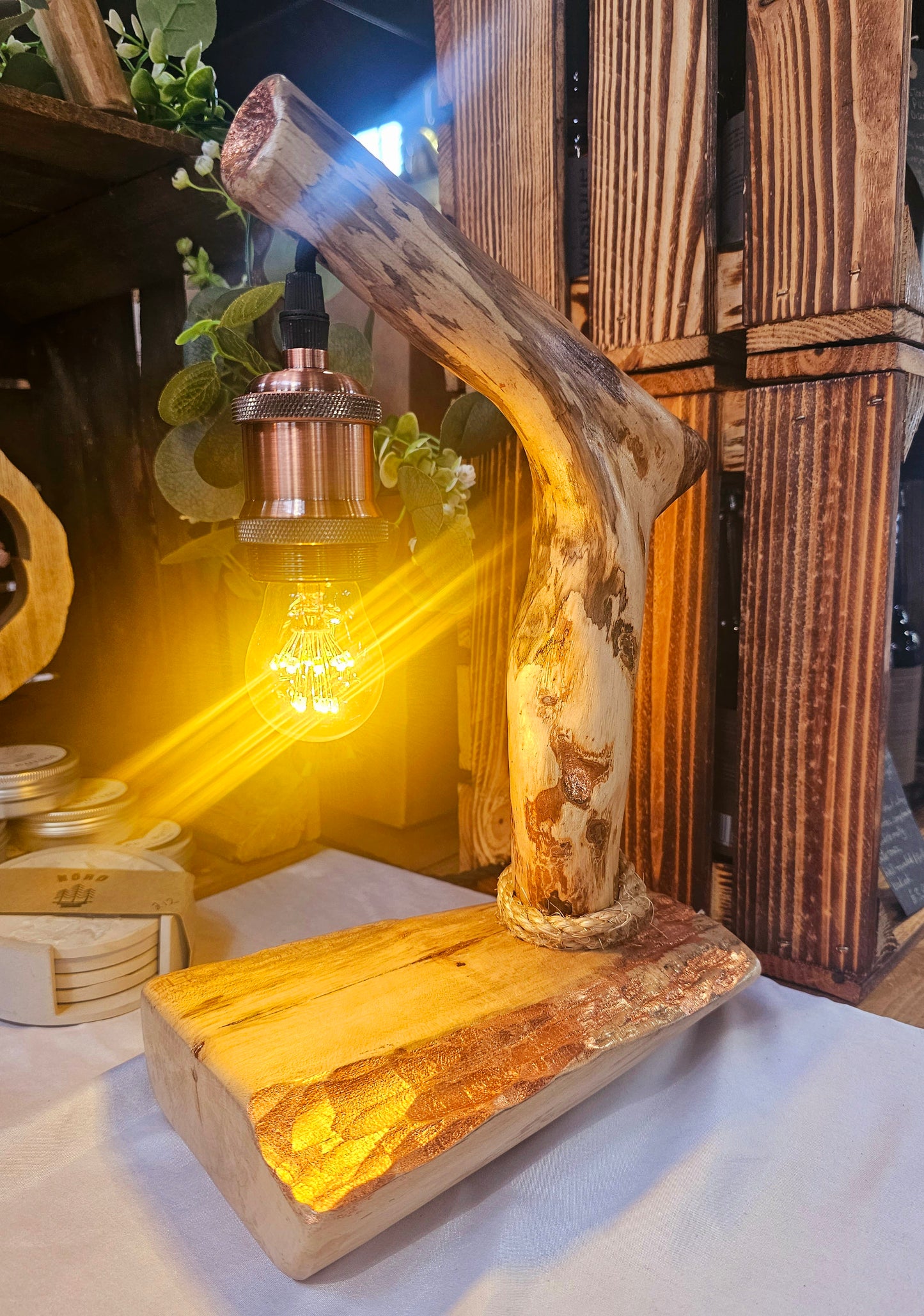 Spalted Ash & Oak Kintsugi Lamp