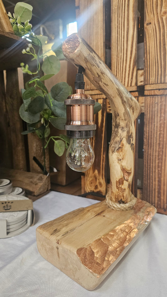 Spalted Ash & Oak Kintsugi Lamp