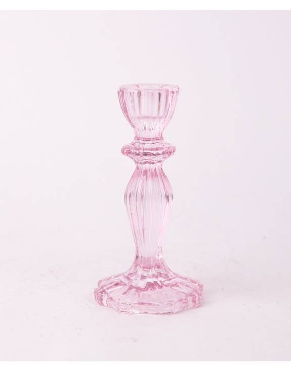 Pink Classic Glass Candle Holder