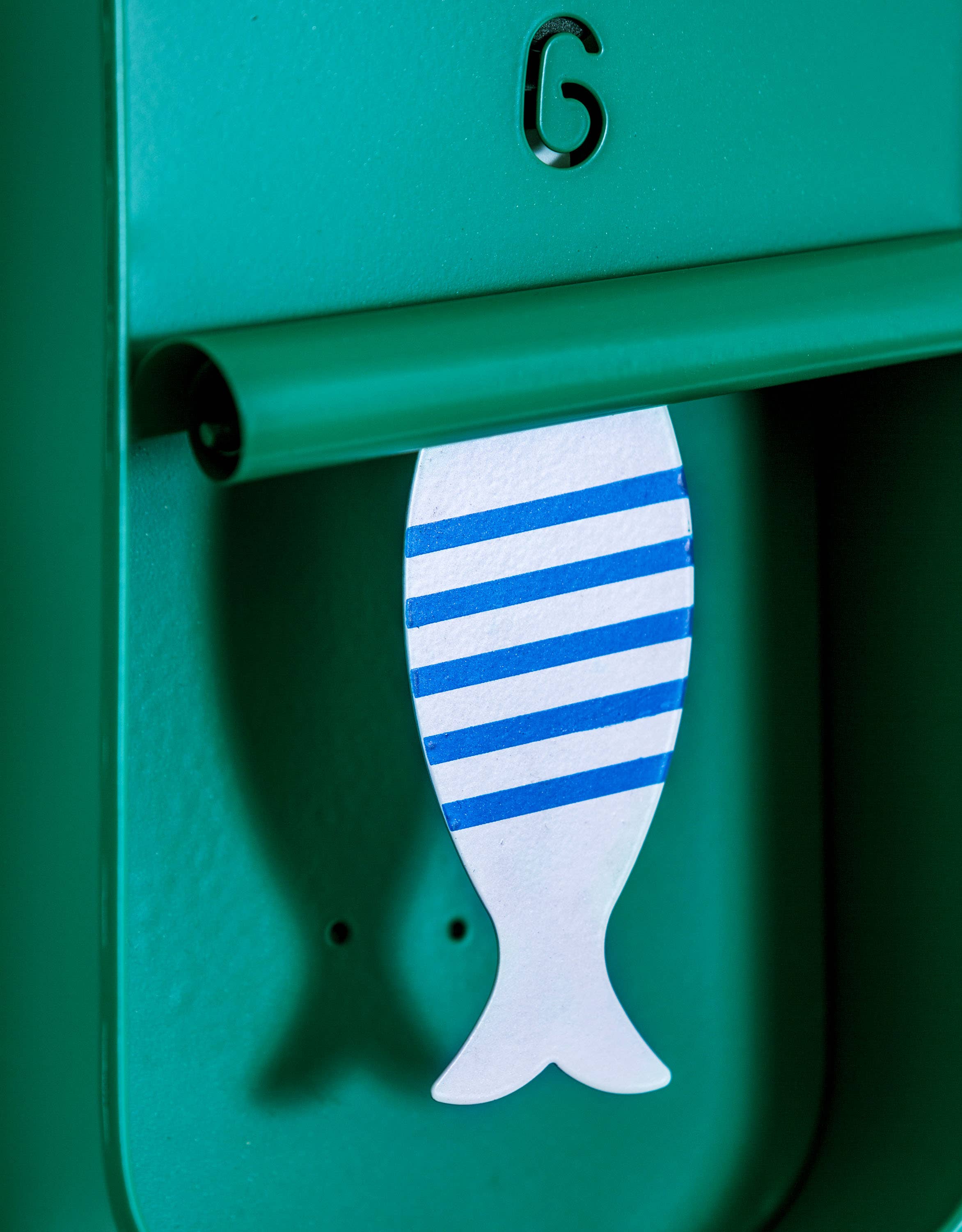 Mint Green Metal Sardine Tin Pendulum Wall Clock