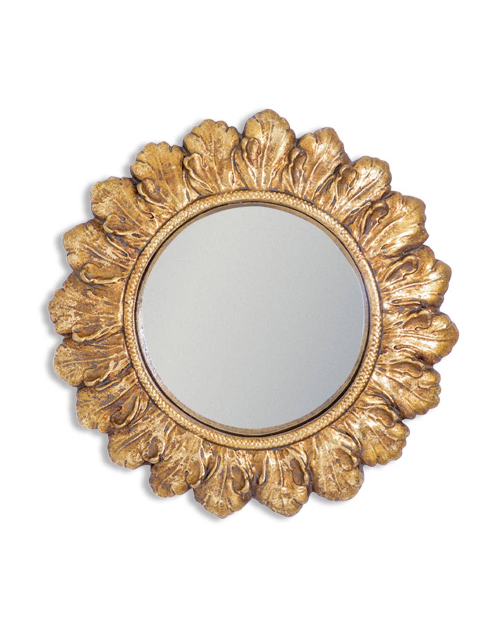 Antiqued Gold Ornate Framed Small Mirrors