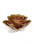 Mottled Pink Lotus flower Ceramic Tealight Holder