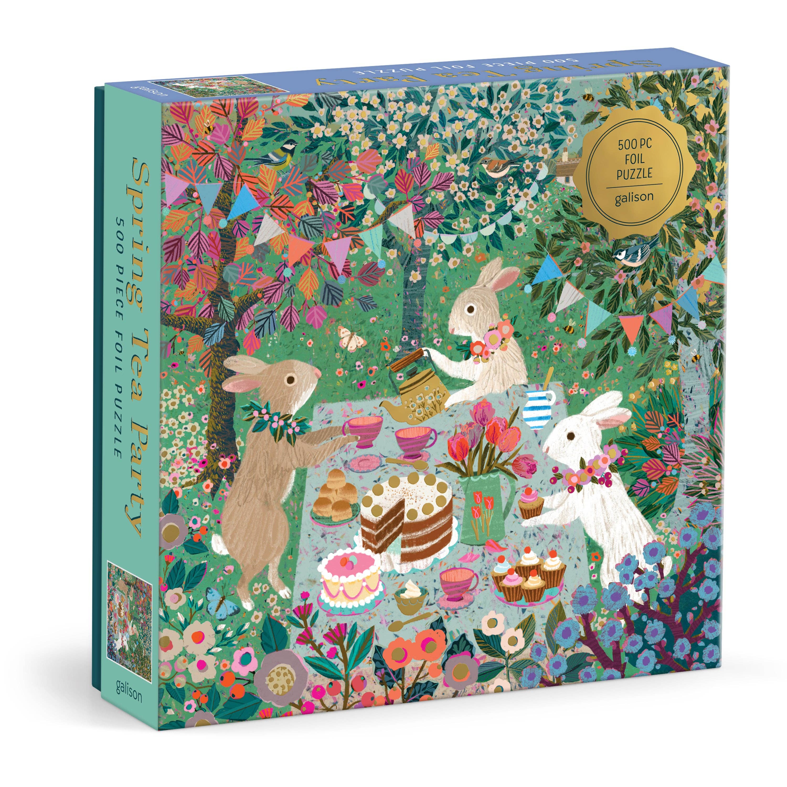 Spring Tea Party 500 Piece Foil Puzzle (Jigsaw Products)