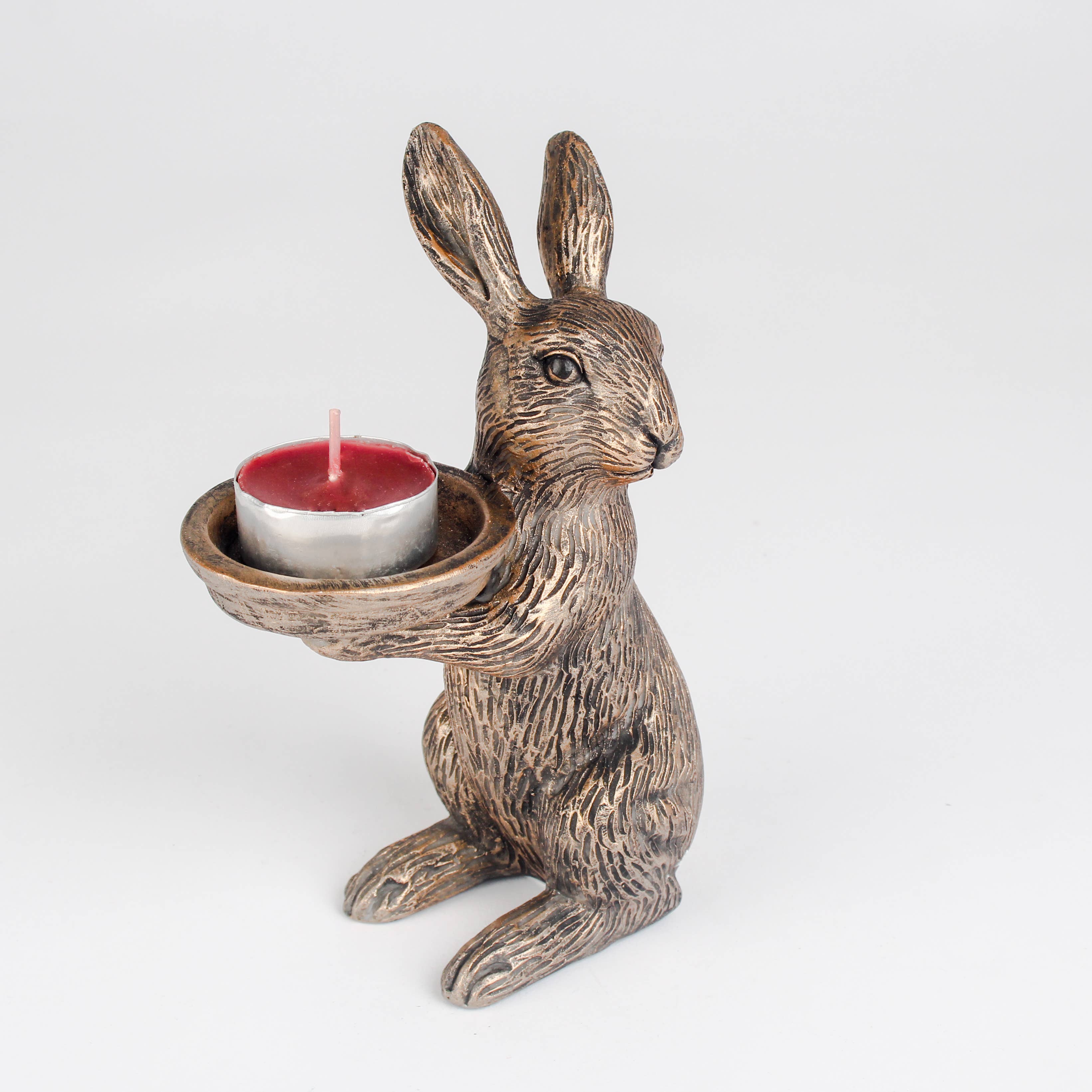 Rabbit Holding a Candle Tea Light Holder