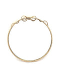 Medium Round Gold Hammered Metal Wall Mirror w/ Bow