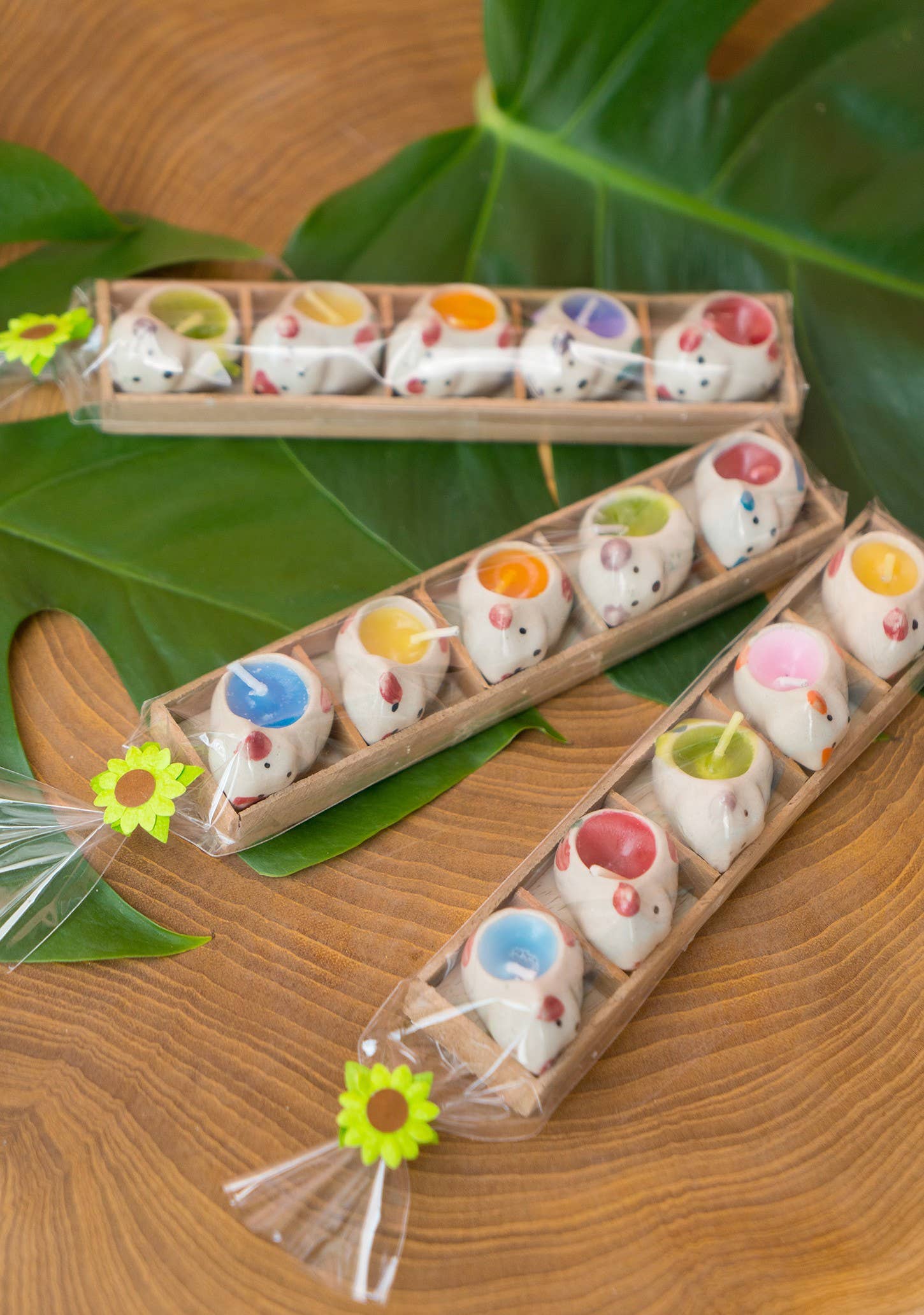 Tray of 5 Ceramic Cat/Dog Candles
