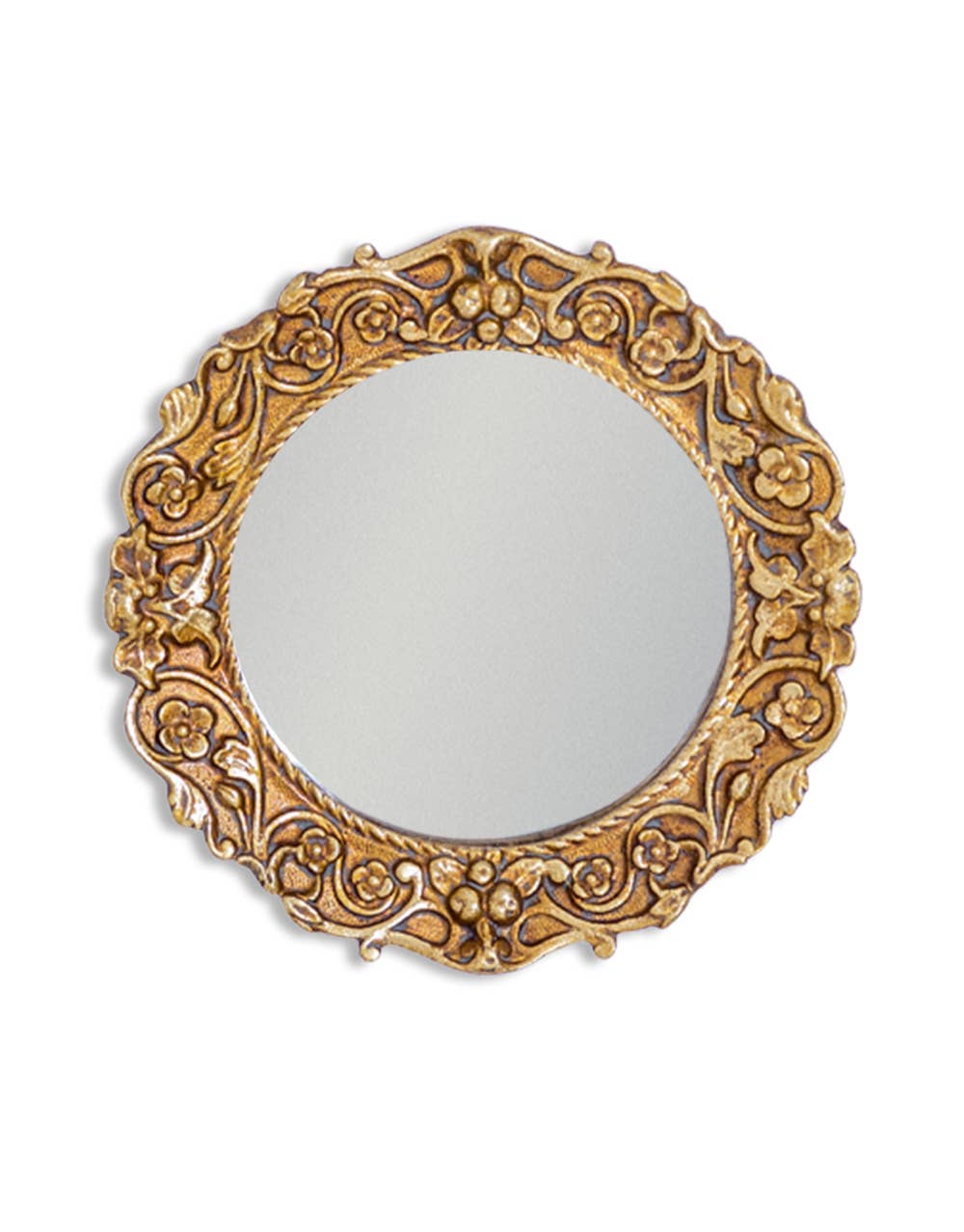 Antiqued Gold Ornate Framed Small Mirrors