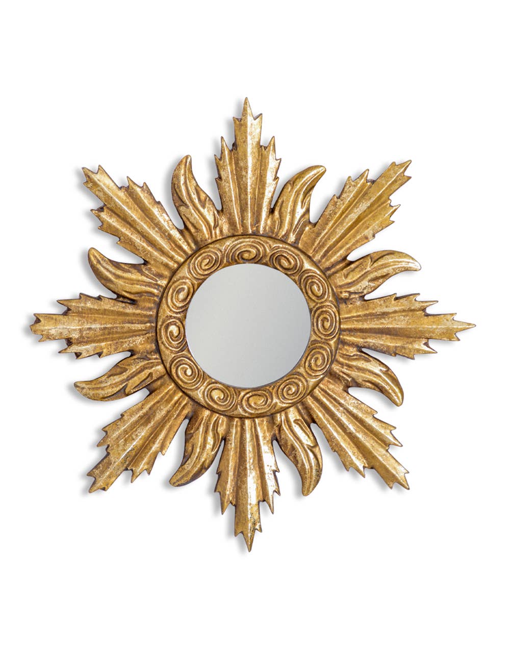 Antiqued Gold Ornate Framed Small Mirrors