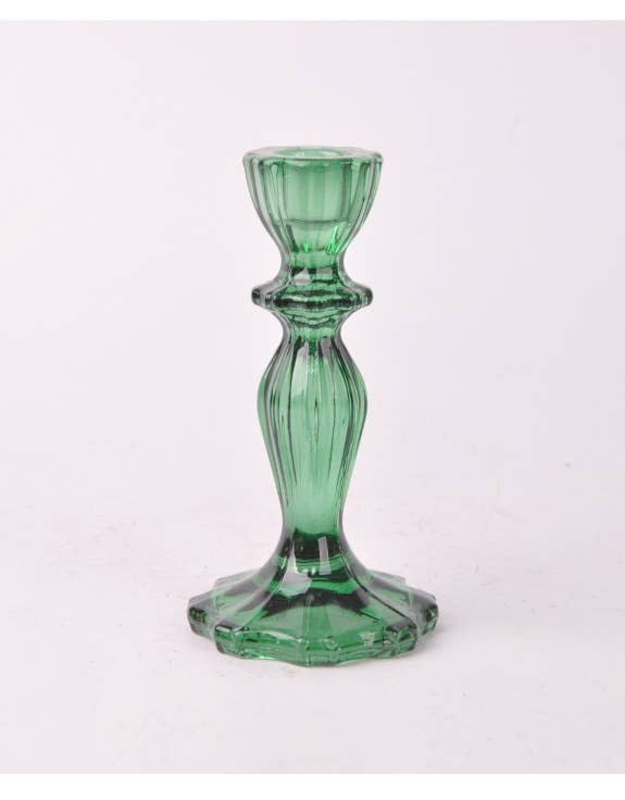 Dark Green Classic Glass Candle Holder