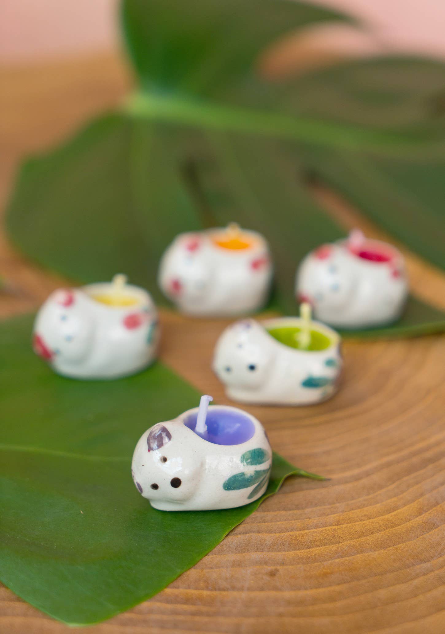 Tray of 5 Ceramic Cat/Dog Candles