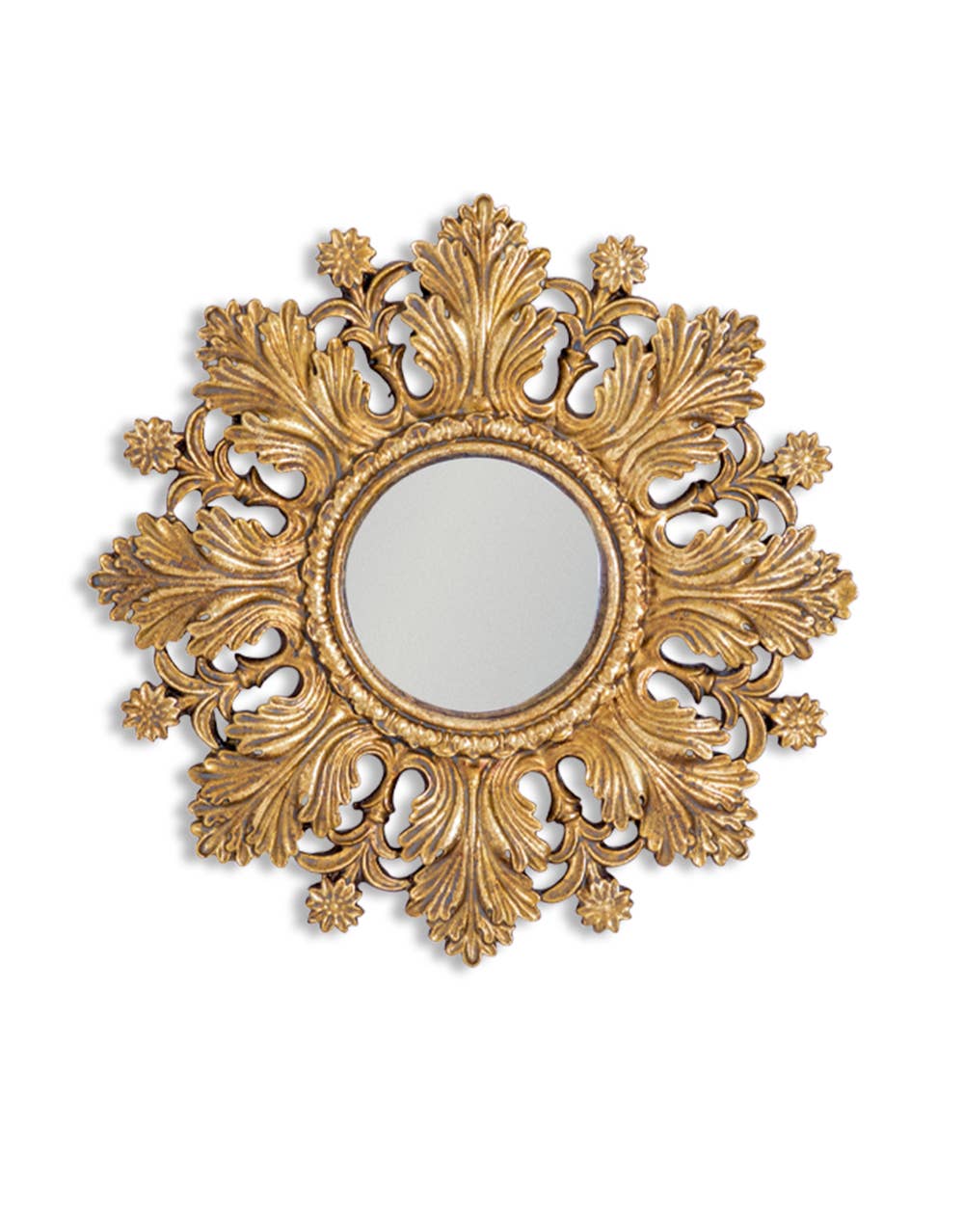 Antiqued Gold Ornate Framed Small Mirrors