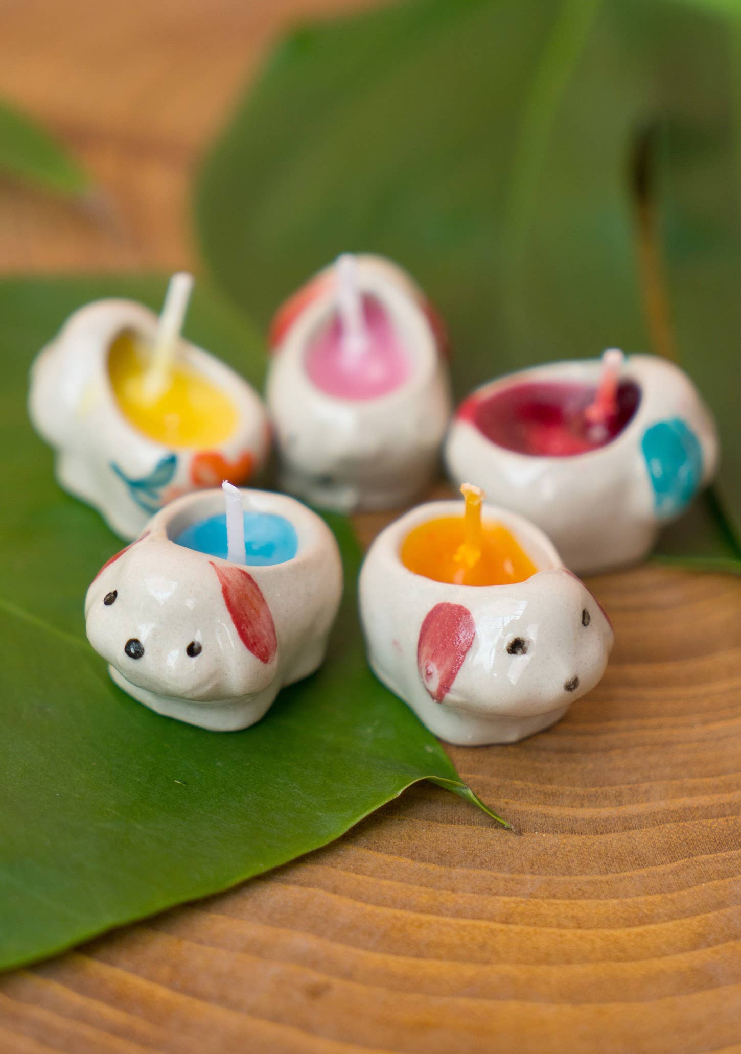 Tray of 5 Ceramic Cat/Dog Candles