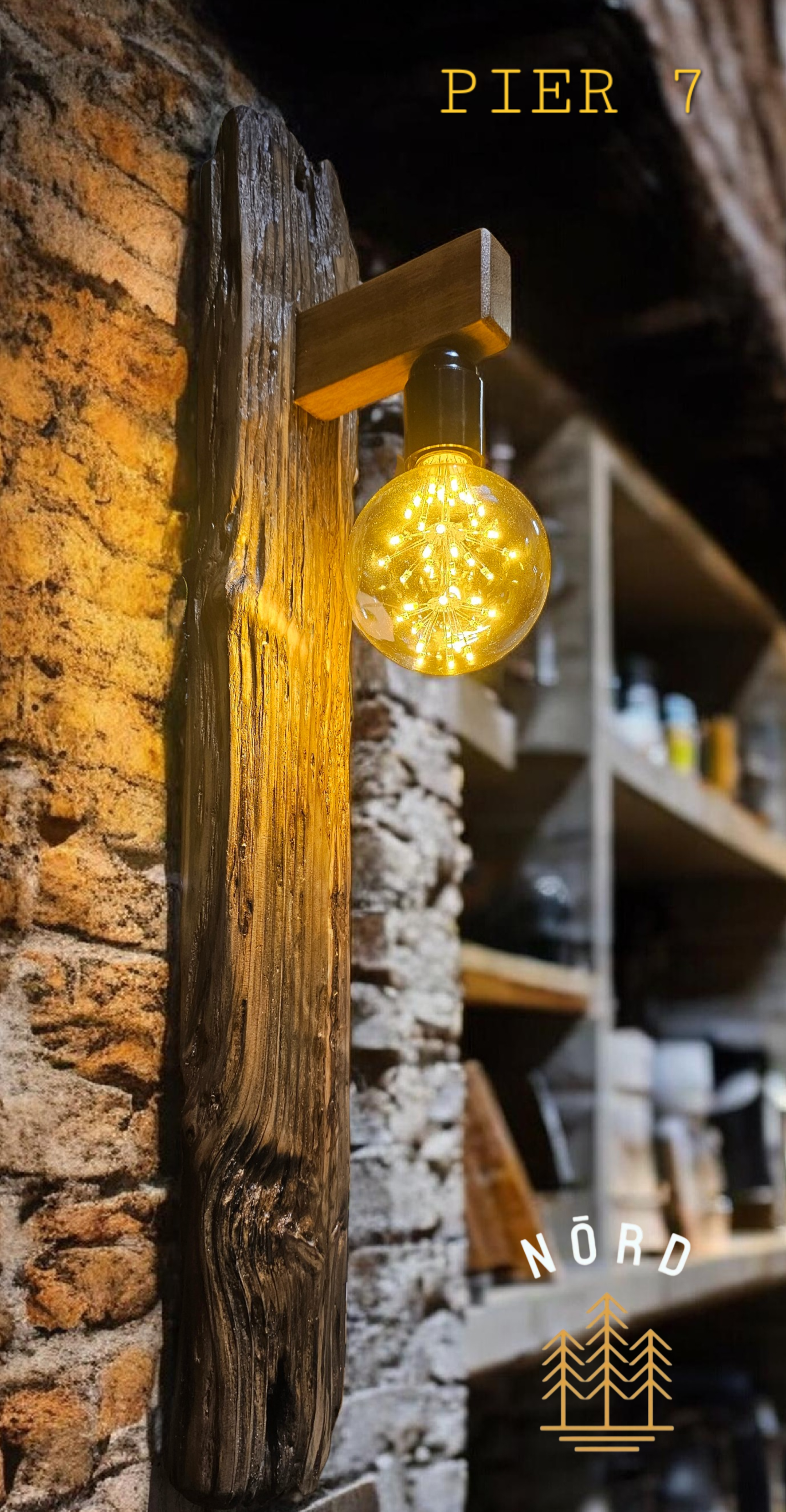 Wall lamp, modern, rustic, wood, designer Lamp. Art, sculpture 